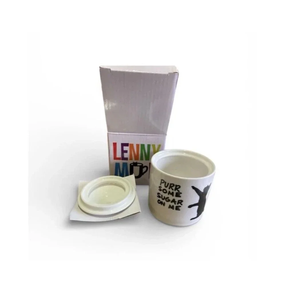 NIB Lenny Mud Purr Some Sugar on Me Cat Sugar Bowl Discontinued